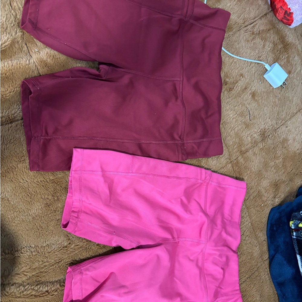 Lululemon Red and Pink Shorts
